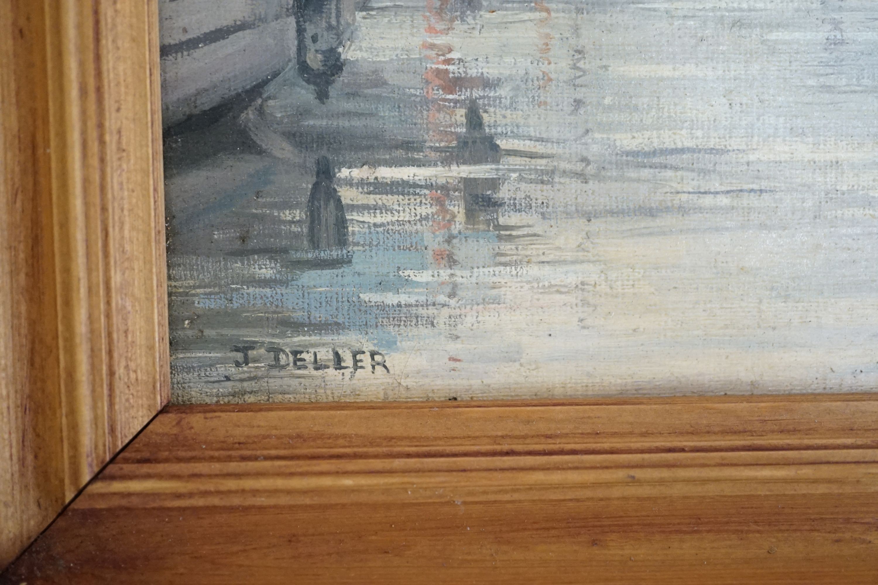 John Dellar, oil on board, The Schooner Inn, Hove Lagoon, signed, 30 x 40cm